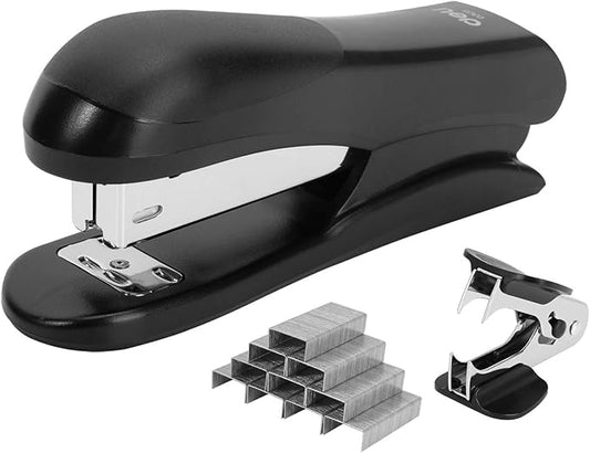 Deli Stapler Value Pack, Desktop Standard Staplers, 20 Sheet Capacity, Includes Staples & Staple Remover, Black-DeskLoop Office