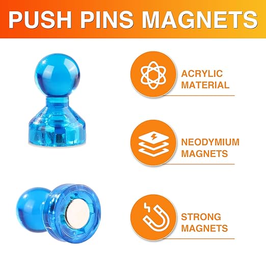 MIKEDE Refrigerator Magnets - 8 Colors Neodymium Fridge Magnets for Adults, Colorful and Practical Small Magnets for Whiteboard, Strong Push Pins for Office, Map - 120 Pack-DeskLoop Office