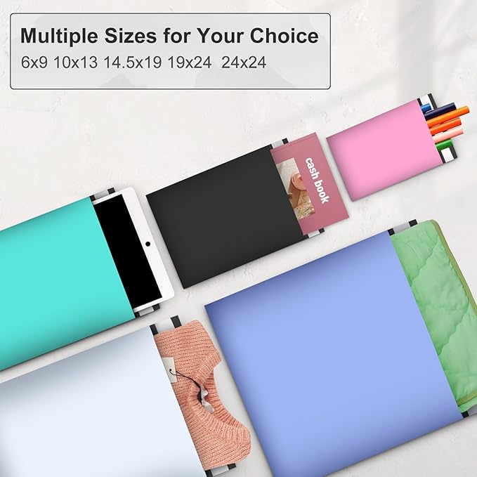 Poly Mailers 10x13 Inch 200 Pcs, Black Shipping Bags, Mailing Envelopes with Self Seal Adhesive Strip, Waterproof and Tear-Proof Poly Bags for Non-Fragile Items-DeskLoop Office