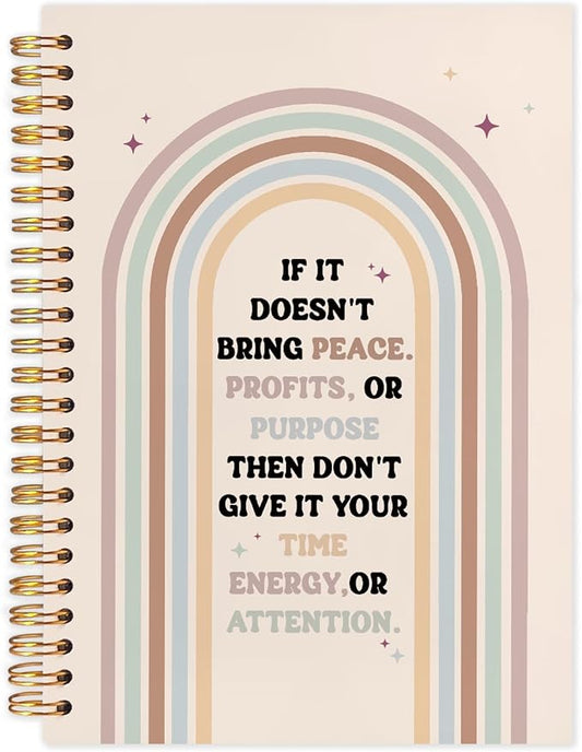 SNNDER Motivational Rainbow Spiral Notebooks, Inspirational Quote Journaling Notebook, Self Care Notebook for Note Taking, Positive Affirmation Gifts for Women, 5.5x8.3 Inch-DeskLoop Office