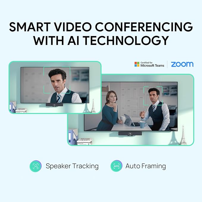 Yealink MeetingBar A10 Conference Room Webcam 4K 120° Wide Angle Camera with Android OS, Video Conferencing System with Microphone and Speaker, AI Speaker Tracking, Auto Framing, Teams Zoom Certified-DeskLoop Office