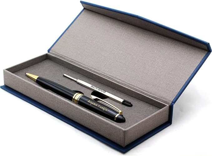 Free Engraving - Personalized Roller Ballpen, Ballpoint pen, Refillable Pens, Retractable Medium Refill Pen Black Ink, Custom Gifts for Men and Women, Classy Gift Box-DeskLoop Office