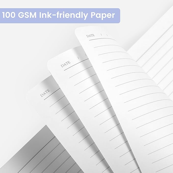 CAGIE Purple Journal Notebook for Women Men 320 Pages 100 Gsm Paper Thick Lined Journaling Notebooks A5 Leather Journals for Writing Hardcover Journal SuppliesDiary, 5.7x8.3 In-DeskLoop Office