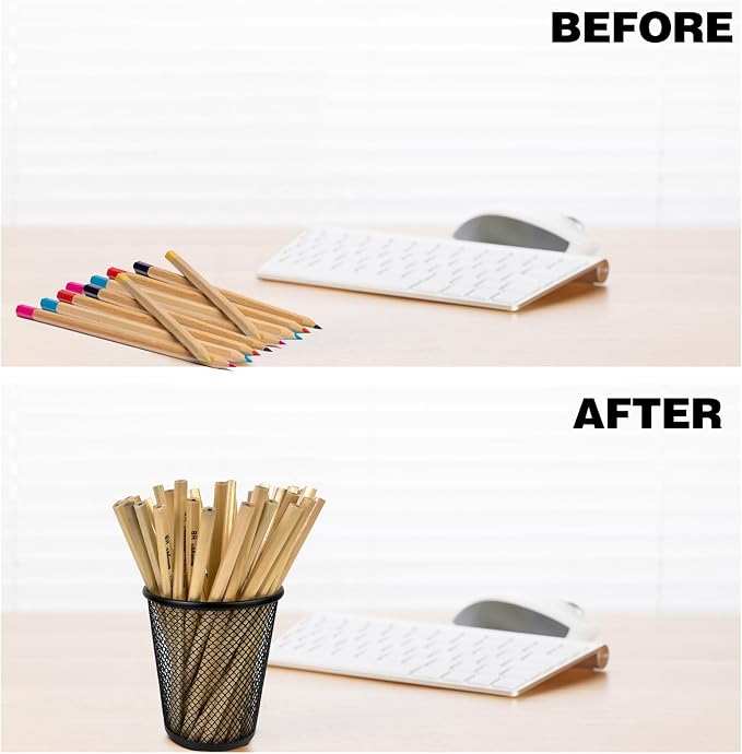 12 Packs Pen Holders, Mesh Pen Cup, Metal Pencil Holders - Image 7