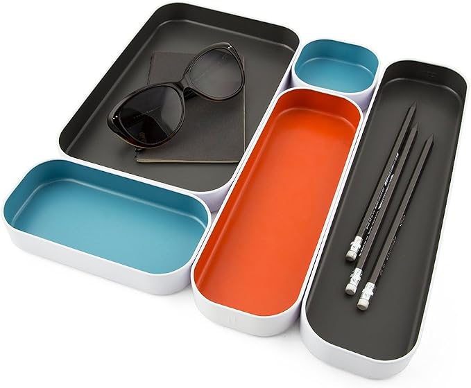 Three by Three Seattle 5 Piece Metal Organizer Tray Set - Image 8