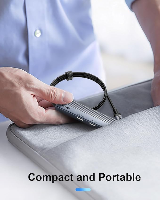 Aceele 10Gbps USB C Hub with 4 USB 3.2 Ports (2 USB A & 2 USB C), USB 3.2 Gen 2 3.3ft USB Cable Extender Hub with Type-C Power Port,Compatible for MacBook Pro 2021, iPad Pro 2021 and Other PC-DeskLoop Office