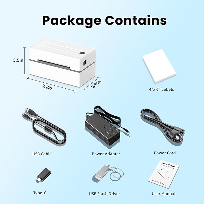 Bluetooth Thermal Label Printer, Wireless 4x6 Shipping Label Printers for Small Business, Compatible with Android&iOS and Windows, Address Label Printer for Amazon, Ebay, Shopify, Etsy, USPS-DeskLoop Office