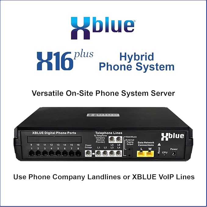 XBLUE X16 Plus VoIP System Bundle with (6) IP9g IP Phones - Including Auto Attendant, Voicemail, Remote Phone Extensions & Call Recording