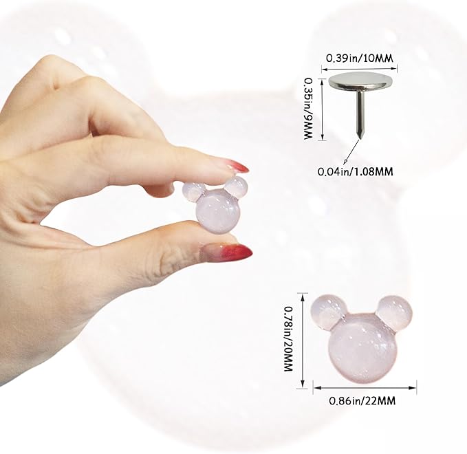 30Pcs Push Pins,Decorative Push Pin,Cute Thumb Tacks Cute Office Decor for Cork Board Bulletin Board,Desk Accessories Aesthetic,Classroom Decor,Business Home Decor(30-Mouse)-DeskLoop Office