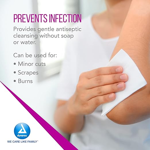 Dynarex BZK Antiseptic Towelettes - 5"x7" - Benzalkonium Chloride, Hand Sanitizing Wipes or First Aid Wound Wipes, 1 Case of 1000 (Packaging May Vary)-DeskLoop Office