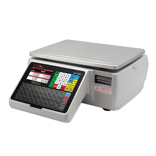 VisionTechShop VLP-100B Label Printing Scale, Capacity 30/60lb Readability 0.01/0.02lb, NTEP Legal for Trade-DeskLoop Office