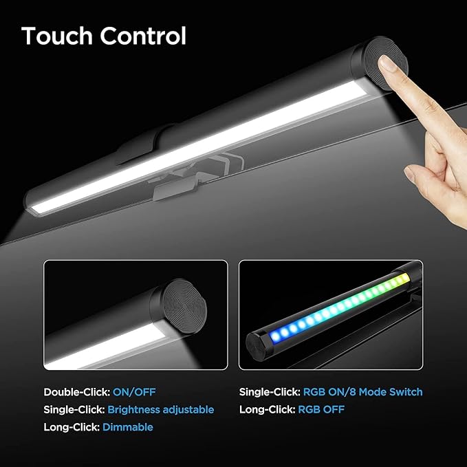RGB Monitor Light Bar Dual USB Reading Screen Lamp Touch Switch | Dual-Sided 15 - Image 6