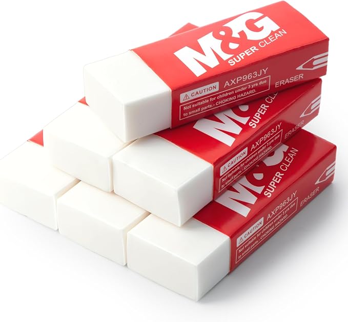 M&G Pencil Eraser for Kids, 20 Pack, White Erasers Bulk, Erasers for Artists, Drawing Erasers for Sketching, Large Eraser, Pencil Erasers, Art Erasers for Drawing, School Erasers Office Supplies-DeskLoop Office