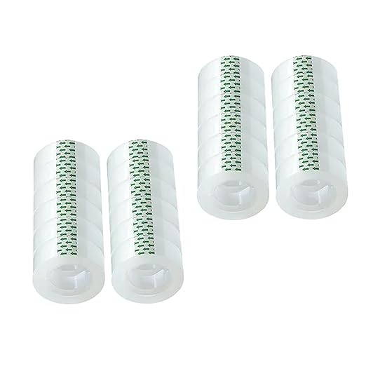 24 Rolls Transparent Tape Refills Rolls 3/4-Inch x 1000 inch, 1 inch Core, Clear Gift Wrapping Tape Refill Roll for Office, Home, School-DeskLoop Office