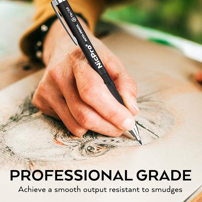 Nicpro 11 Pieces Colors 2mm Mechanical Pencil Set, 3 PCS Carpenter Drafting Pencil 2.0 mm for Art Drawing Writing Sketching Construction with 6 Tube Pre-Sharpen 2B & Color Refill, Eraser, Sharpener-DeskLoop Office