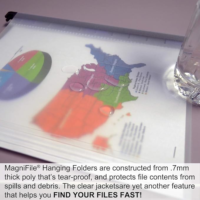 Ultimate Office MagniFile Hanging File Folders V- Bottom Letter Size with 11 inch Magnified Indexes That Double The Size of Your File Titles to Find Files Fast. (Set of 10 Frost)-DeskLoop Office