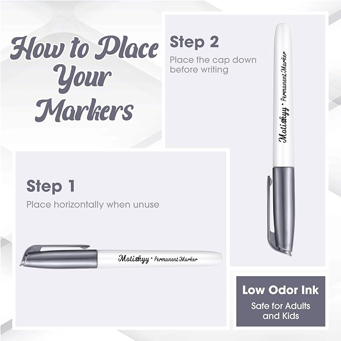 12 Pcs Metallic Permanent Markers Bulk Gold Silver Metallic Pens Fine Point Paint Markers for DIY Crafts Gift Card Making Artist Illustration(Gold Silver Copper)-DeskLoop Office