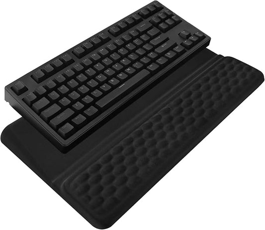 Computer Keyboard Stand with Wrist Rest, Ergonomic Tilted Keyboard Holder - Keyboard Riser with Wrist Pad - Keyboard Tray Support for Office Home - Black-DeskLoop Office