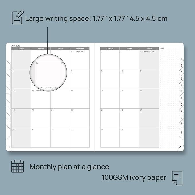 POPRUN 2026 Planner (Large - 8.5'' x 10.5'') - 2026 Weekly Calendar (Jan. 2026 - Dec. 2026) with Hourly Time Slots, Weekly/Monthly Appointment Book for Time Management - Leather Soft Cover - Grey-DeskLoop Office