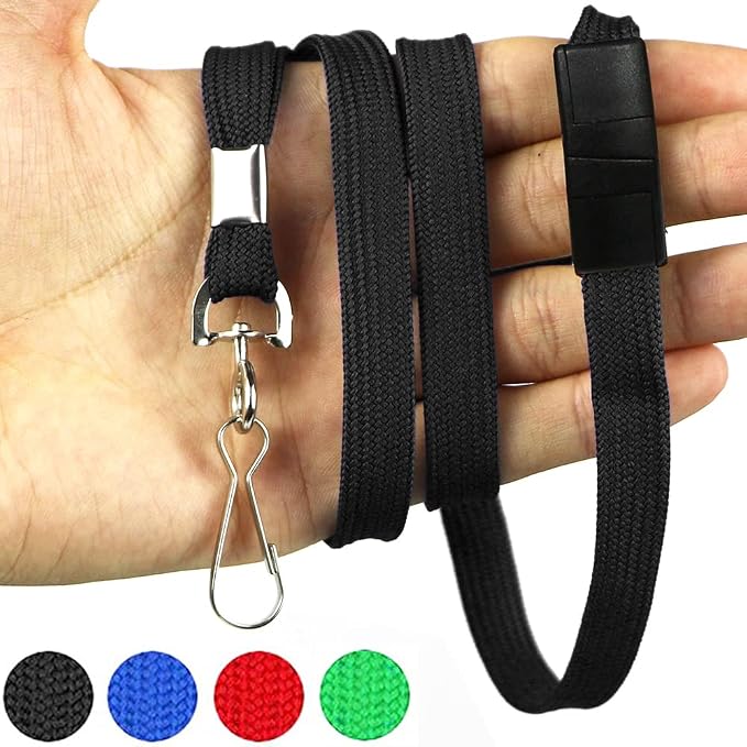 Lanyards Safety Black Lanyards Neck Flat Premium Breakaway Badge Lanyard - Image 6