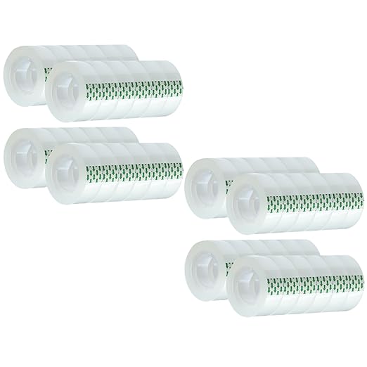 48 Rolls Transparent Tape Refills Rolls 3/4-Inch x 1000 inch, 1 inch Core, Clear Gift Wrapping Tape Refill Roll for Office, Home, School-DeskLoop Office