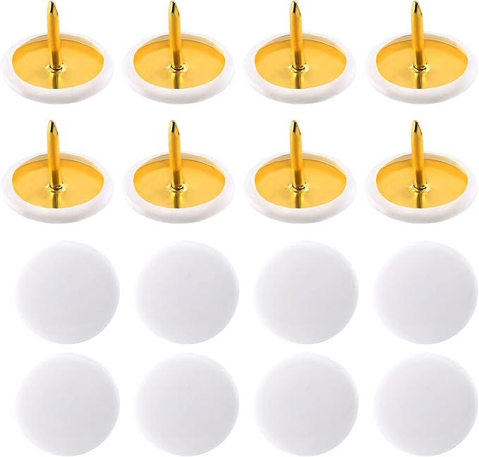 Piutouyar 300Pcs White Decorative Flat Push Pin, Plastic Roundness Head Thumbtack, Black Thumb Tacks for Wall, Map, Cork Board, 3/8 Inch-DeskLoop Office