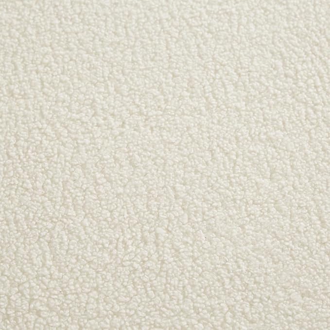 24KF Large Square Couch Ottoman for Living Room, Upholstered Teddy Fabric Padded Cushion Ottoman Table,Large Foot Rest,5088-Teddy Cream-DeskLoop Office