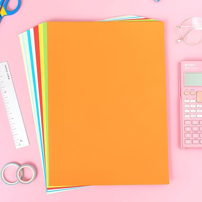 M&G 100 Sheets Colored Copy Printing Paper Assorted Colors, 8.3 X 11.7 in Construction Paper for Card Making Scrapbooking Kids School Office DIY Craft-DeskLoop Office