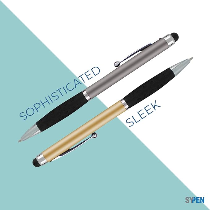 Personalized Pens With your Custom Logo or Text-600 Pack Bulk-for Businesses, Parties, and Events, 2 in 1 Ballpoint Pen & Stylus for Touchscreen Devices, L'Blue Barrel, Black Ink
