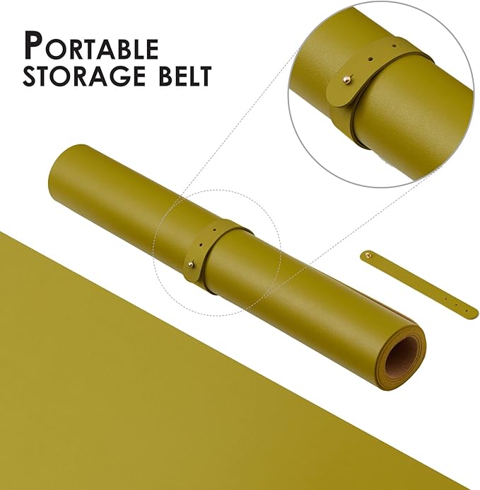 Large Cork Desk Mat - 47.2"x 17" Desk Pad for Office and Home - Ideal for Large Mouse Pad and Desk Mats on Top of Desks(Olive Green)-DeskLoop Office