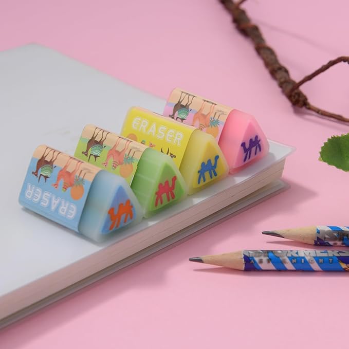16 Camel Jelly Erasers for Kids, Kawaii Animal Shaped Rectangular School Supplies-DeskLoop Office