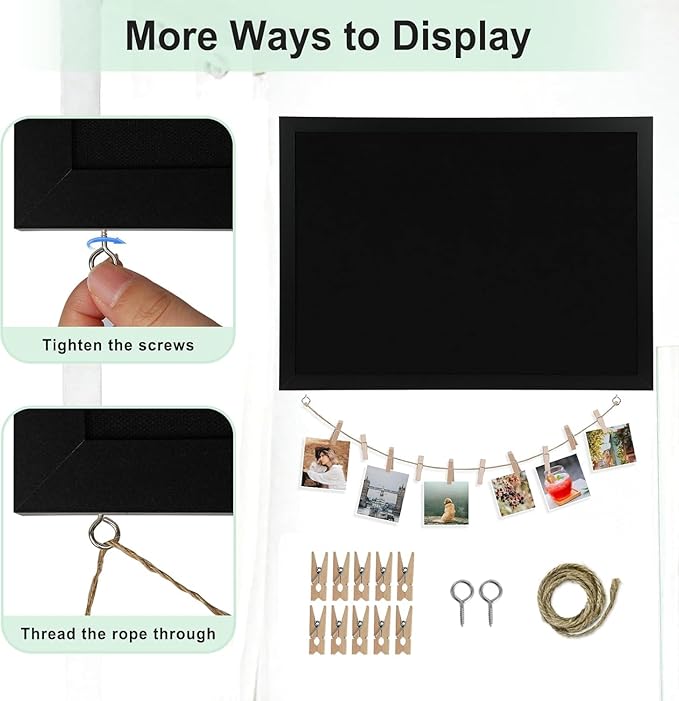 Large Cork Board Double-Sided Bulletin Board with Linen 36"x 24", Black Cork Boards for Walls Wood Frame Hanging Pin Board, Cork Board for Office Home School 1-Pack