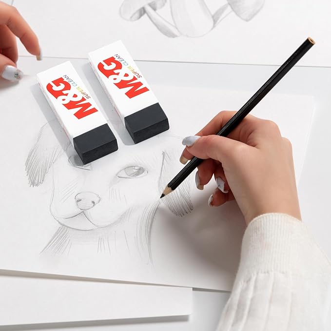 M&G Pencil Eraser for Kids, 20 Pack, Black Erasers Bulk, Erasers for Artists, Drawing Erasers for Sketching, Large Eraser, Pencil Erasers, Art Erasers for Drawing, School Erasers Office Supplies-DeskLoop Office