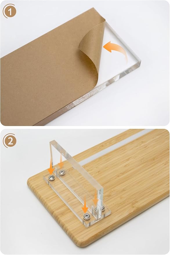 Bamboo Monitor Stand Riser with RGB Lights,31.5 Inches Desktop Shelf with Acrylic Legs Supports for Desk, PC Computer Monitor, Laptops, Printer, Speakers (Natural)-DeskLoop Office