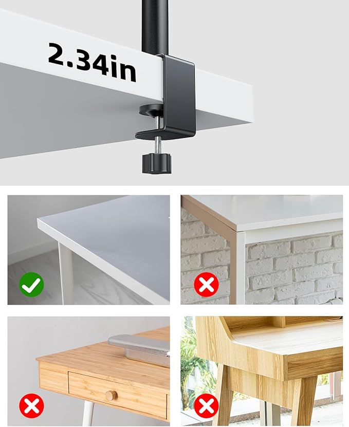 Weilisi 10.2" Desk Ring Light with Stand for Video Call, Ring Light for Desk with Clamp, 360° Rotate & Flexible Height Desk Light, Adjust Arm Desk Lamp for Home Office, Podcast, Gaming, Recording-DeskLoop Office