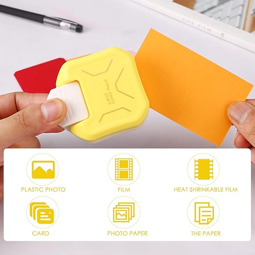 LOONENG 3 Way Chamfer Corner Punch, 3 in 1 Craft Paper Corner Cutter for Paper Crafts, Laminate, Cardstock, Business Card, DIY Projects, Photo, Card Making and Scrapbooking-DeskLoop Office