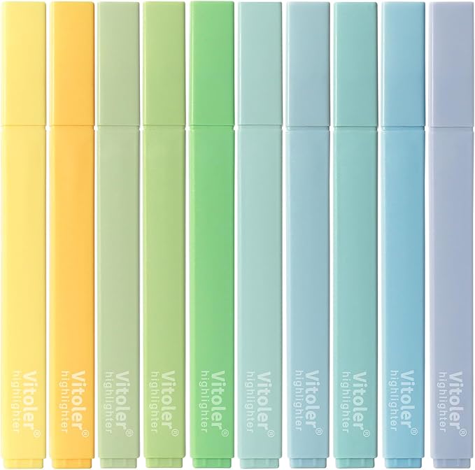 Highlighters,10Pcs Bible Highlighters,Chisel Tip Office Accessories for Journaling Planner Notes School Supplies-DeskLoop Office