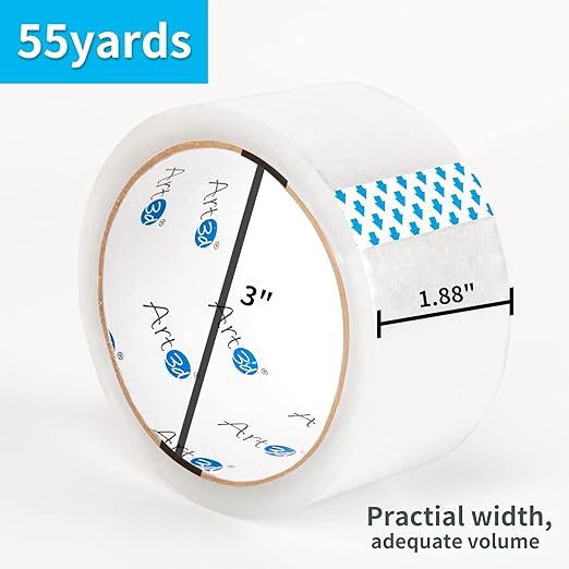 Art3d 24 Rolls Carton Sealing Tape Heavy Duty, 1.88" x 55 yds, 2 mil Thick-DeskLoop Office