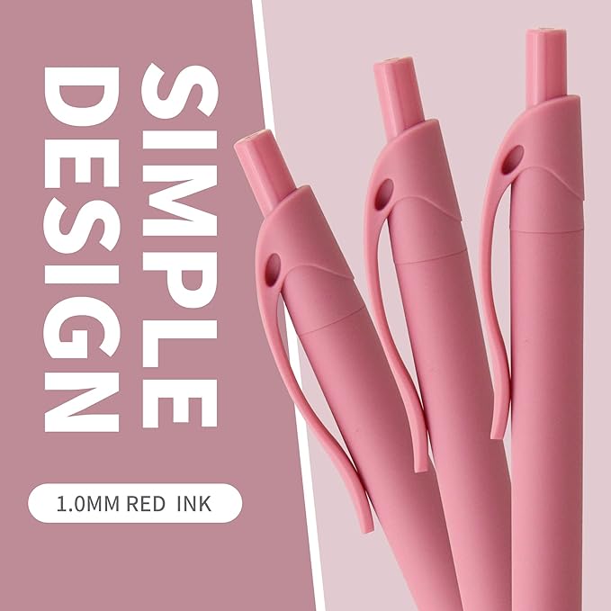 deegtran Pens Bulk, 50 Pack No Bleed Click Pens, Wholesale Retractable Ballpoint Pens, Pen Medium Point, Smooth Ink Pens, 1.0MM Red Ink-DeskLoop Office