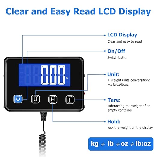 Shipping Scale, 440 lbs/0.35oz High Accurate Digital Postal Scale with Hold/Tare Function, Postage Scale for Packages, Luggage, Small Business, Home Use, Battery & Charging Cable Include-DeskLoop Office