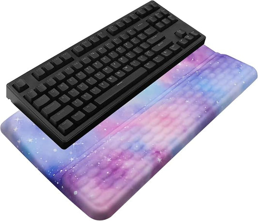 Computer Keyboard Stand with Wrist Rest, Ergonomic Tilted Keyboard Holder - Keyboard Riser with Wrist Pad - Keyboard Tray Support for Office Home -Colorful Stars-DeskLoop Office