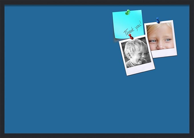 PinPix 40x28 Inch Cork Bulletin Board. This Decorative Framed Pin Board Comes with Navy Pastel Design and a Satin Black Frame. Ideal for Home Office Decor or Message Board (PinPix-1811)-DeskLoop Office