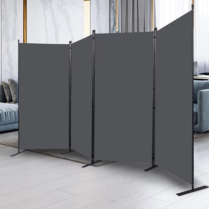 CHOSENM Room Divider, 4 Panel Folding Privacy Screens - Image 7