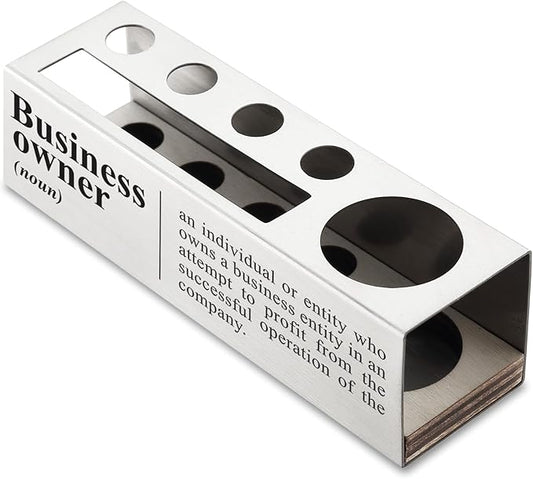 New Business Owner Definition, Business Owner Gifts for Women, Men, Boss Desk Decor Stainless Steel Pen Pencil Holders WCC52-DeskLoop Office