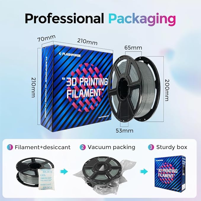 FLASHFORGE Rapid PLA Filament 1.75mm, High Flow Speedy 3D Printer Filament, Experience Exceptional Performance with 500mm/s High-Speed Printing, Neatly Wound & Top-Notch Filament (Iron Grey)-DeskLoop Office