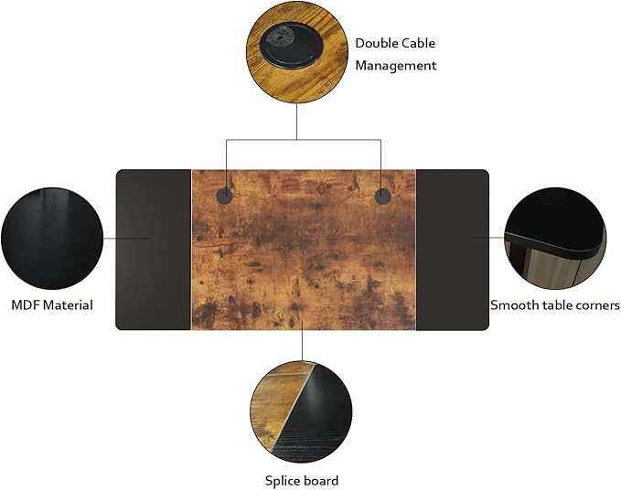 Electric Height Adjustable Standing Desk, 63 x 30inches Height Adjustable Computer Desk Sit Stand Desk Home Office Desks with Splice Board-DeskLoop Office