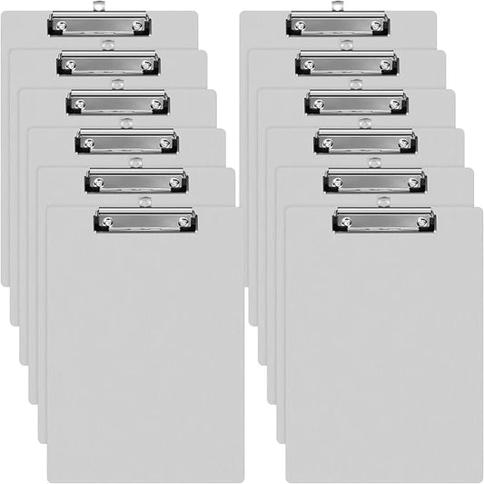 Epakh 12 Pieces Clipboard Bulks Metal Clipboard Aluminum Office Low Profile Clip Standard A4 Letter Size Metal Clip Board, Size 12.5 x 9 Inch-DeskLoop Office