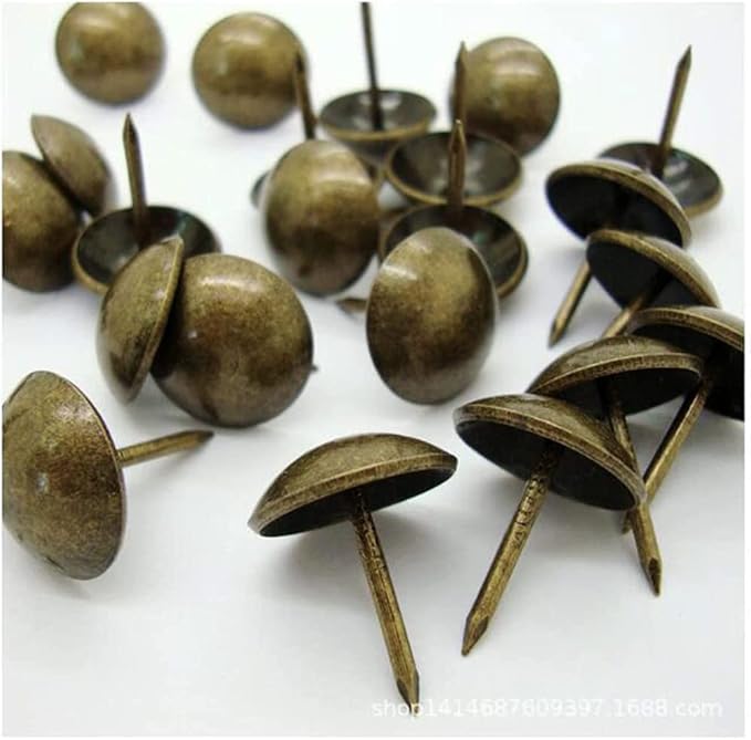 500Pcs Upholstery Tacks, BetterJonny Decorative Furniture Nails Pins 17X11MM Bronze Metal Thumb Tacks for Upholstered Furniture Cork Board, Home Decor-DeskLoop Office