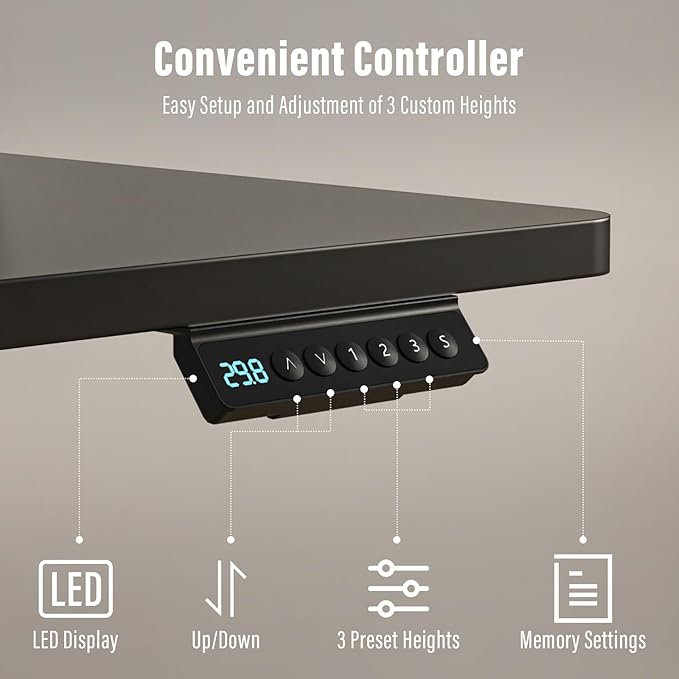 Standing Desk with Drawers,Thickened Table Legs Sit Stand Desk Electric for Home Office & Gaming,Ergonomic Stand Up Desk Cable Management Tray(Classic Black) (Classic Black, 55″ x 30″)-DeskLoop Office