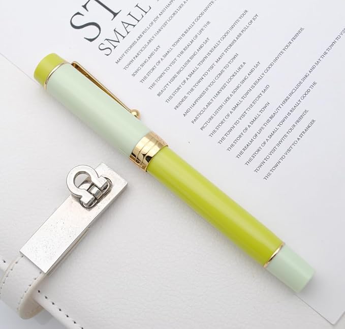 JINHAO 100 Fountain Pen with Ink Converter (Medium Nib 0.7mm, Green Lemon)-DeskLoop Office